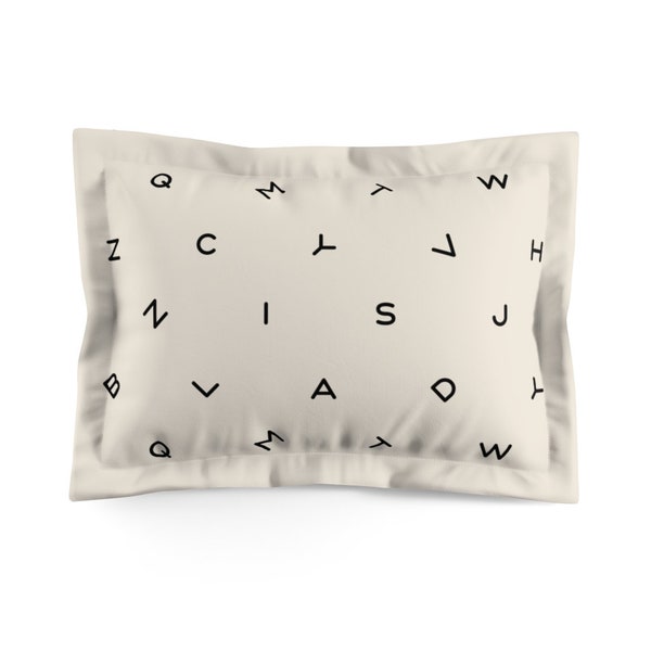 Alphabet Design Typography Pillow Sham