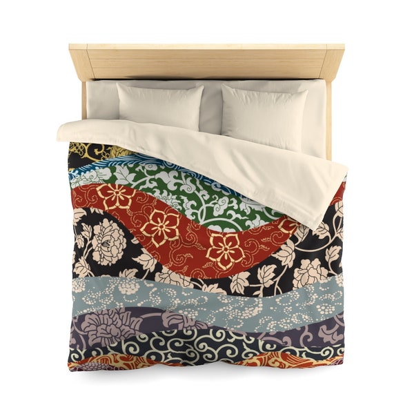 Japanse traditionele stijl stof patchwork ontwerp bedrukt dekbedovertrek