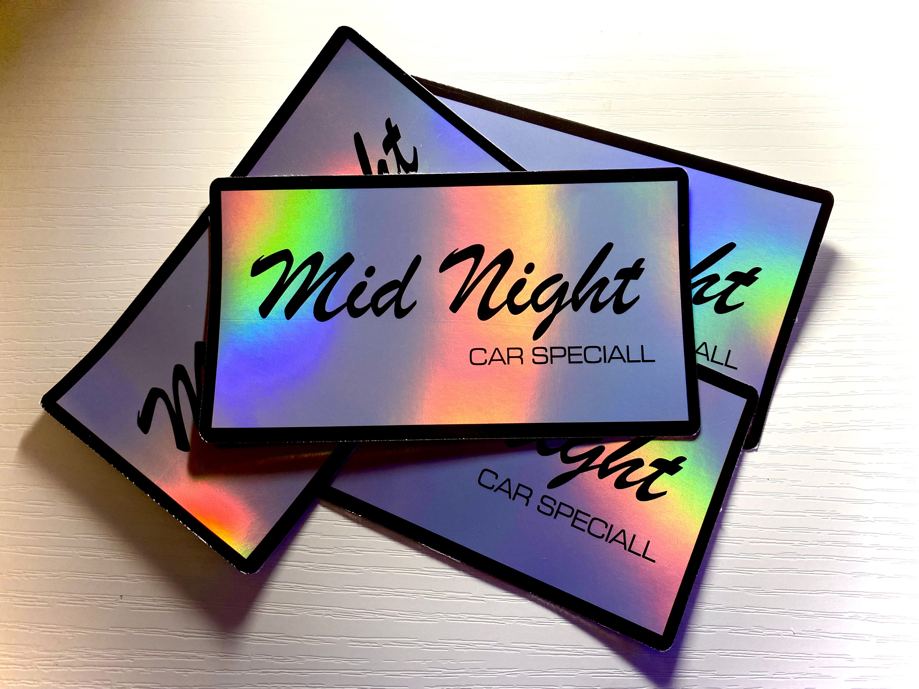 TWO Midnight Car Special Holographic Stickers - Etsy