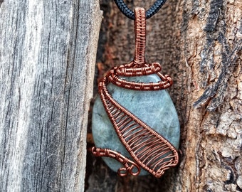 Handmade Woven Copper Labradorite Necklace #6