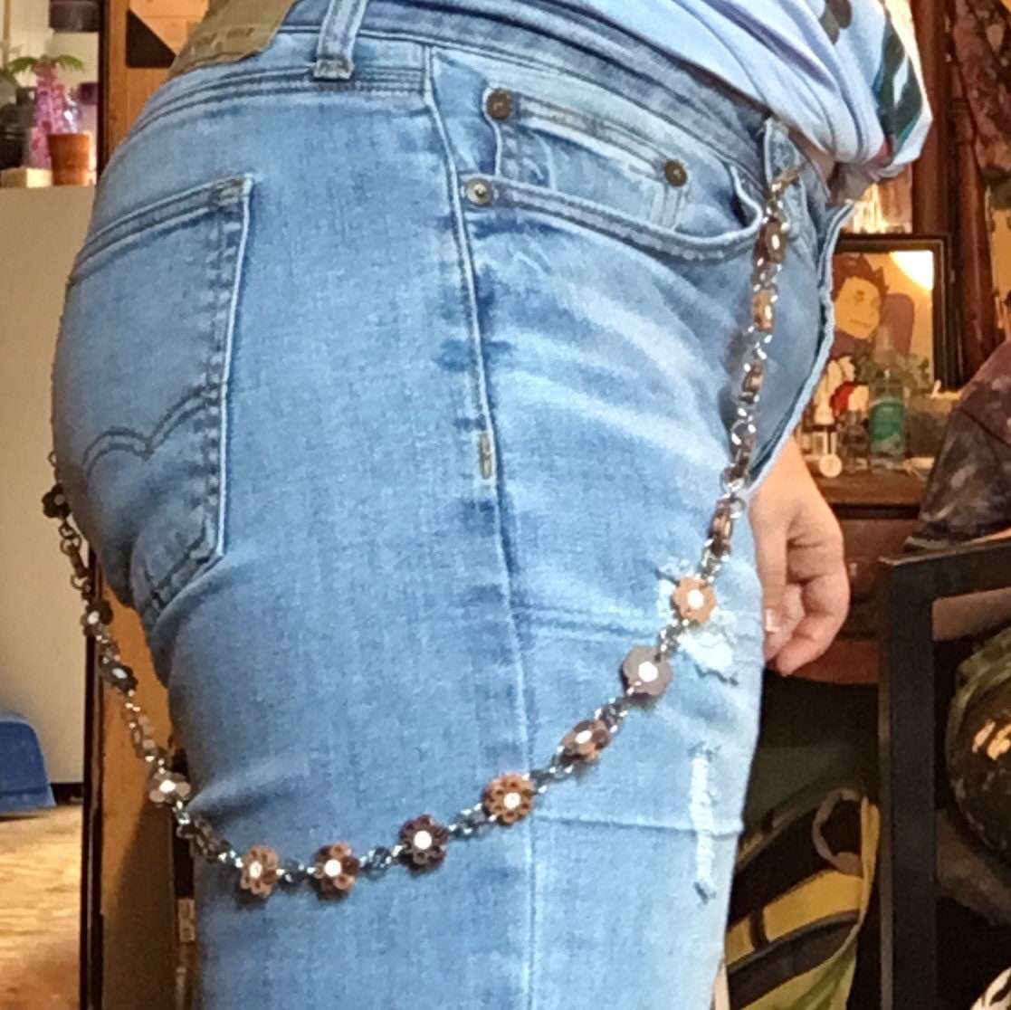 Perler Bead Flower Belt Chain Etsy