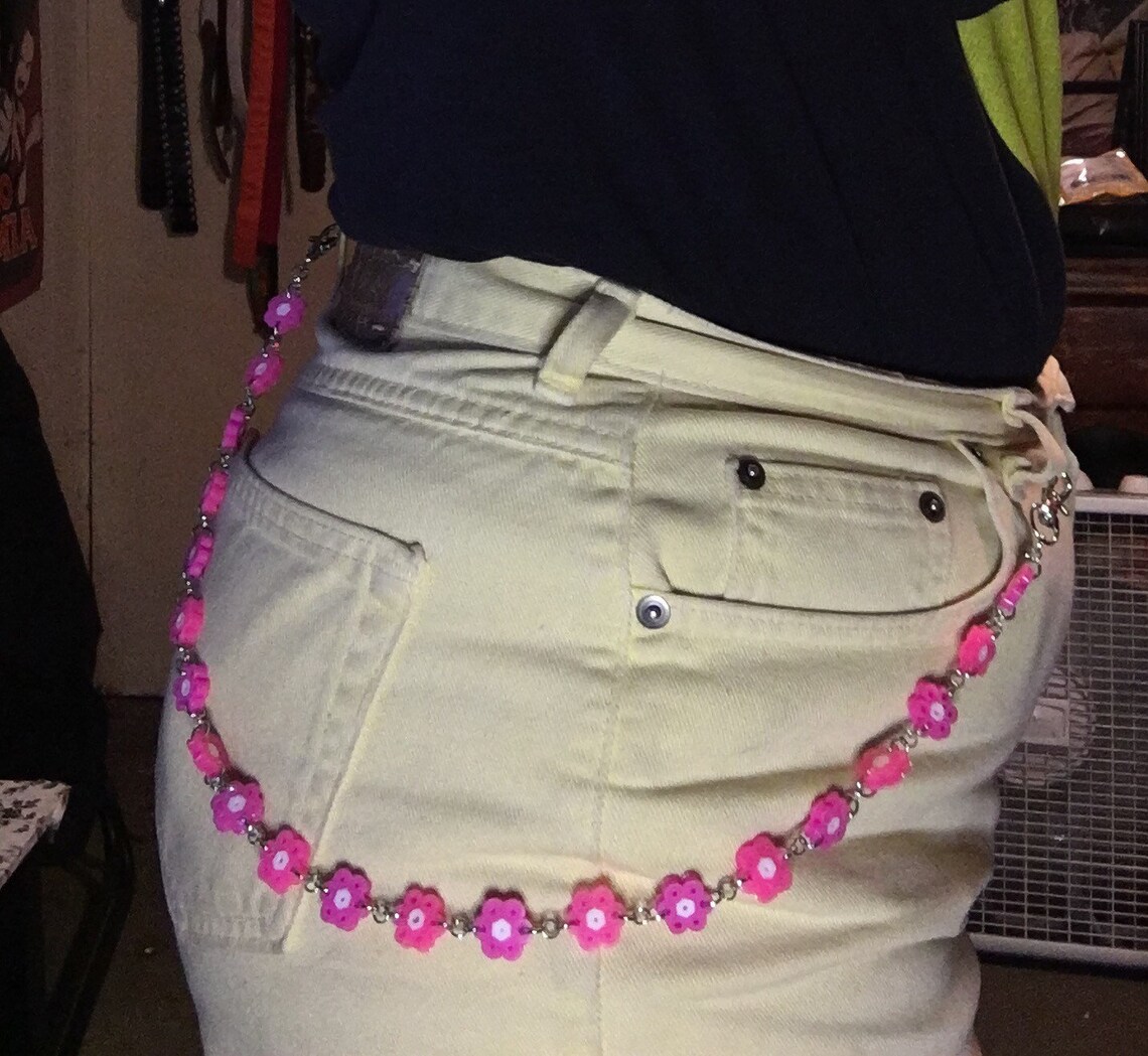 Perler Bead Flower Belt Chain Etsy