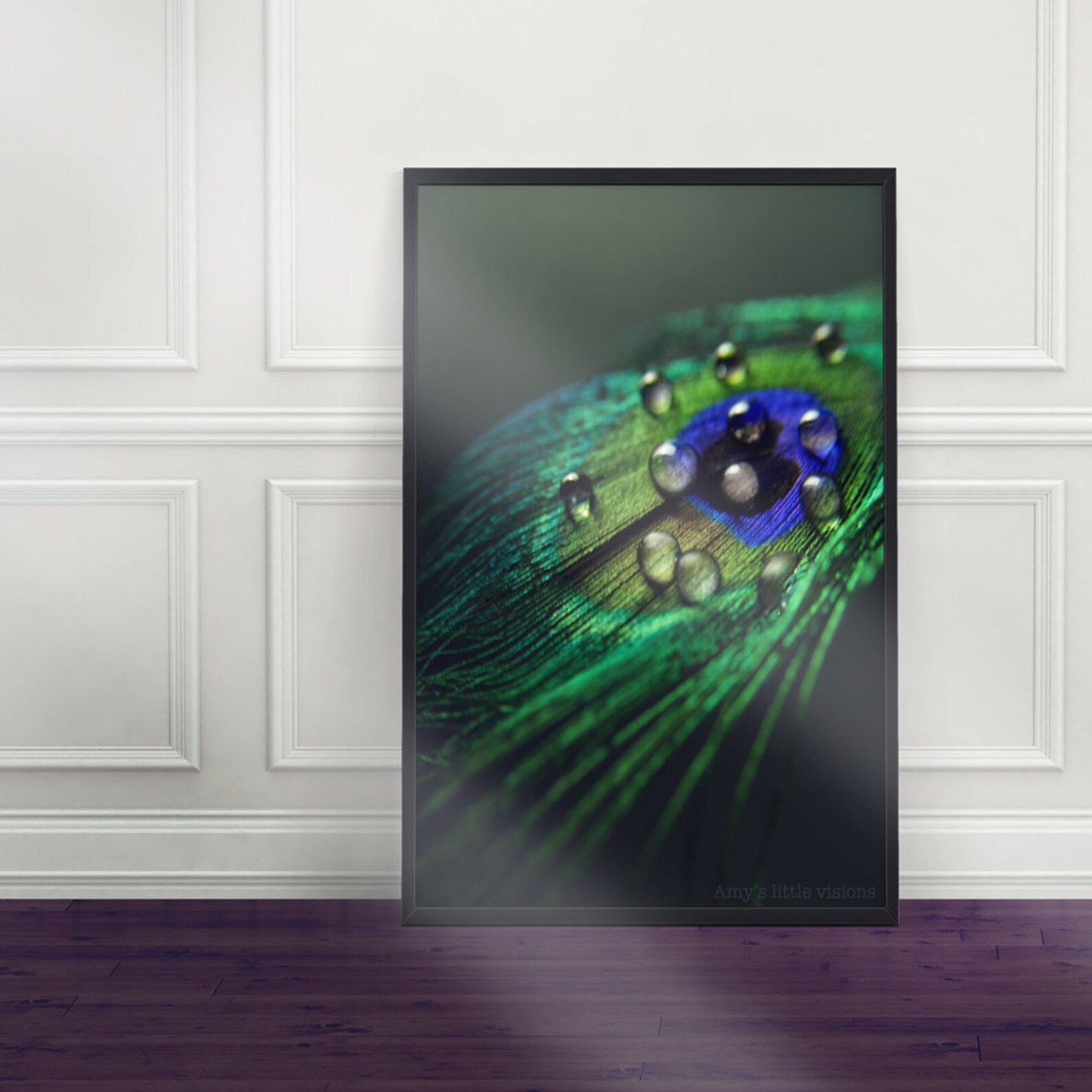 Emerald Green Peacock Wall Art Peacock Feather Emerald Green Etsy