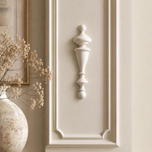 6 Plaster Clock Ornament 154x42mm Paintable Flat Back Applique for Clock Case Furniture Mirror Frame Decor