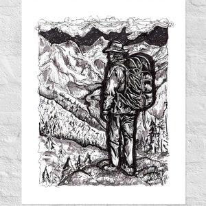 BACKPACK - Pen and Ink Art Print