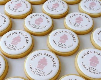 Personalized Logo Cookies – Corporate Event Favors, Client Gifts - 12-Pack