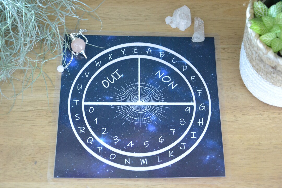 Planche divinatoire pour pendule, planche de radiesthésie, pendulum