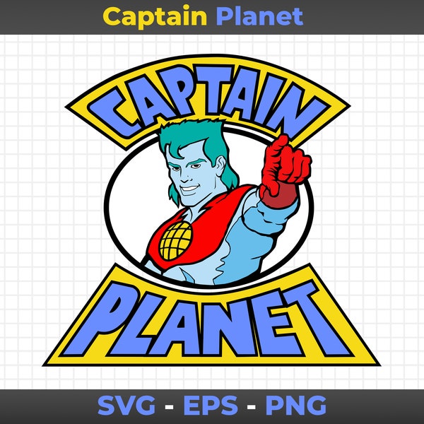 Captain Planet / Graphic, Logo, Clipart, SVG, EPS, PNG