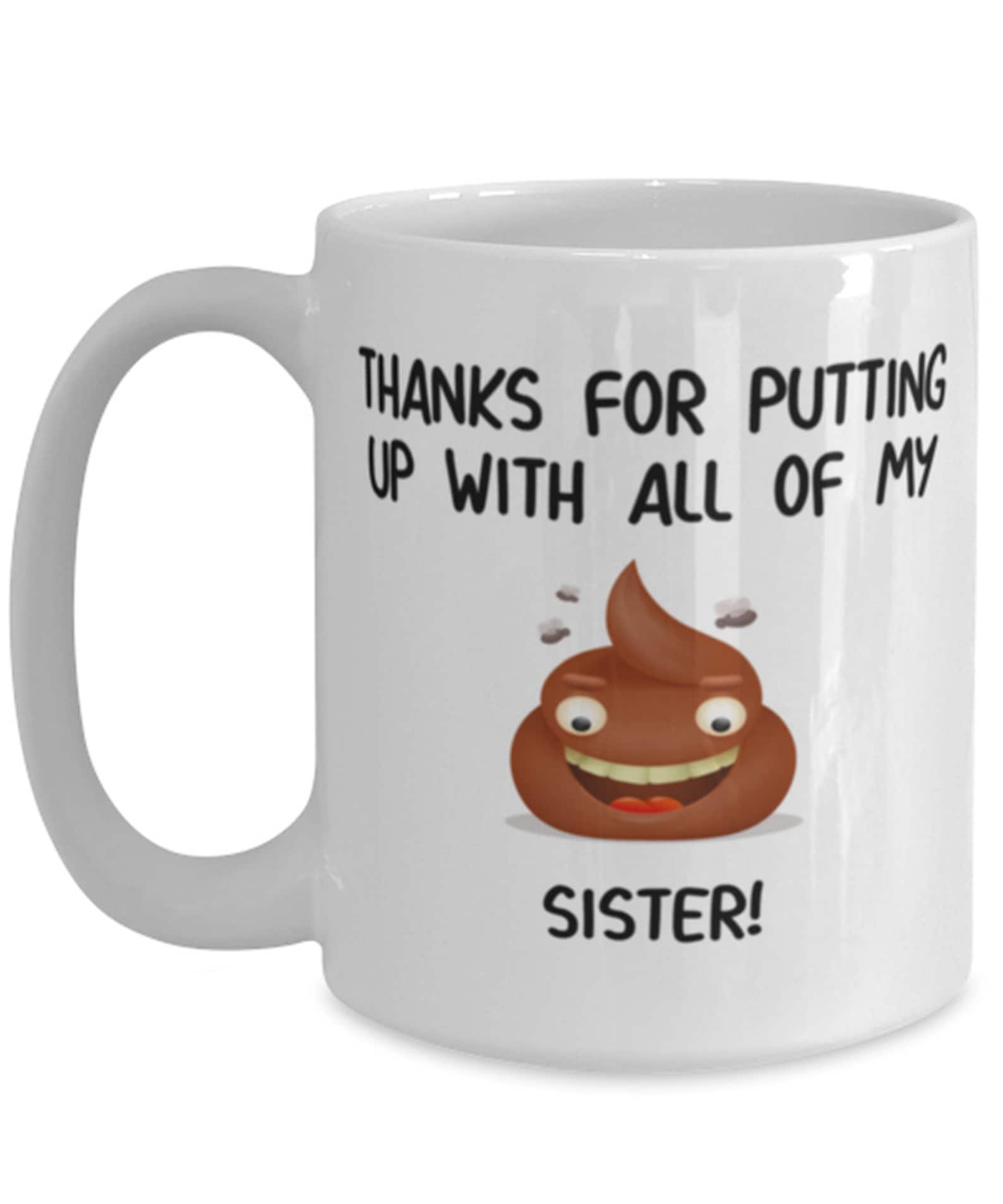 Thanks Poop Emoji Mug For Sister | Etsy