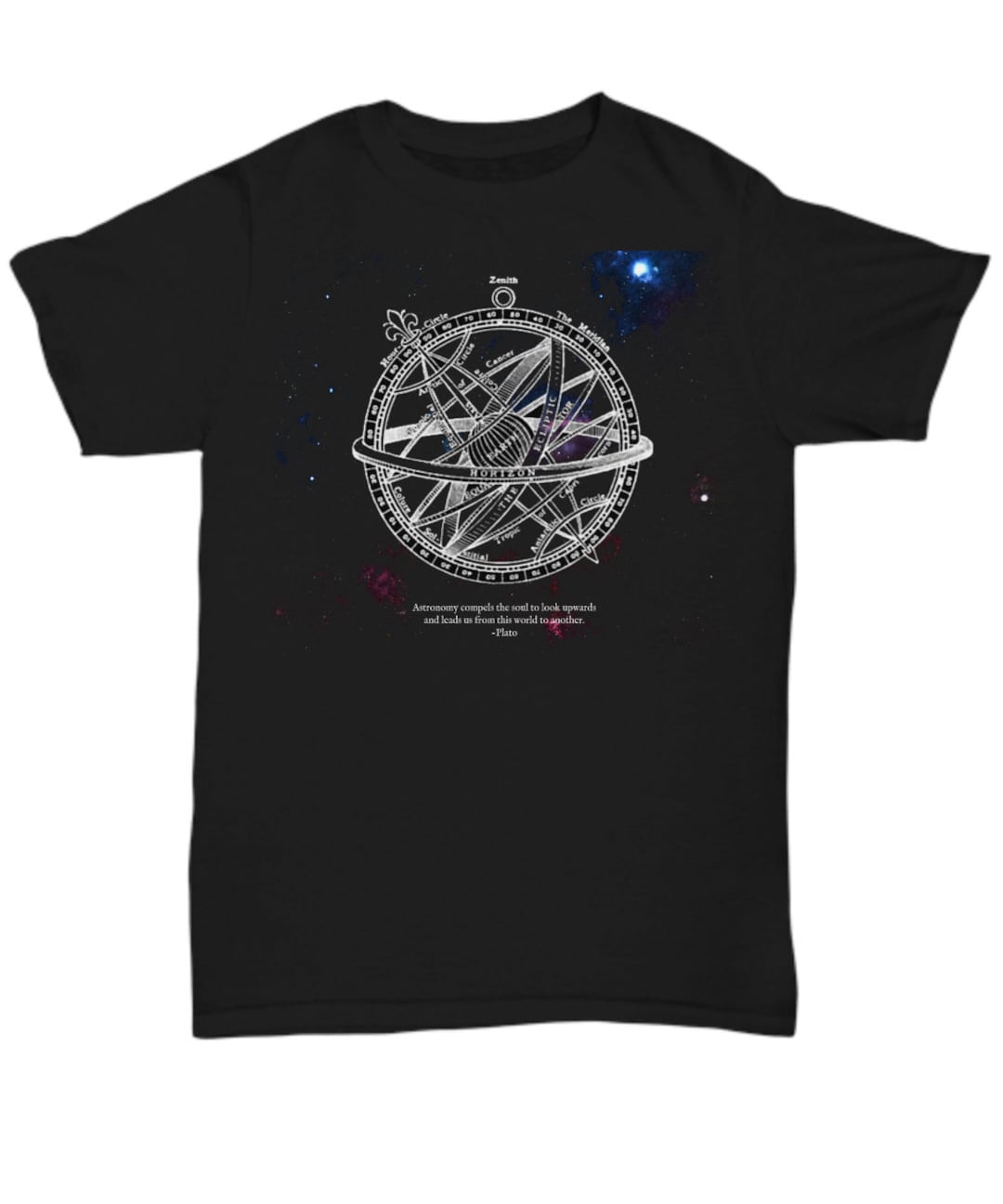 Armillary Sphere in Space With Plato Quote T-shirt - Etsy