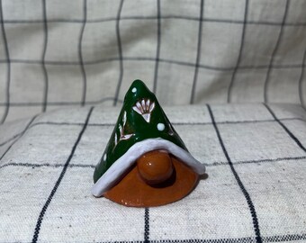 Handmade Terracotta Hanging Green Christmas Gonk