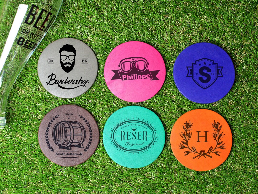 7 Pièces Sous-Verres En Cuir PU Avec Support Ensemble Rond Isolation Thermique Tapis De Tasse Dessous De Verre Pour La Maison Et La Cuisine (Noir