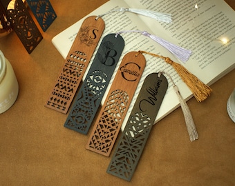 Engraved Wooden Bookmarks, Handmade Wood Bookmark with Tassel, Custom Bookmark for Women, Personalized Birthday Gifts for Her, Reader Gift