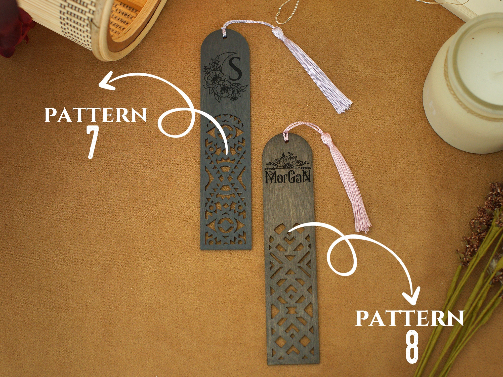 Engraved Wooden Bookmarks, Handmade Wood Bookmark With Tassel, Custom ...