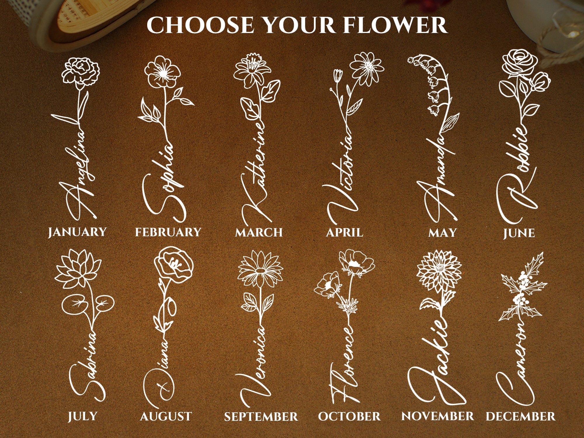 Personalized Birth Flower Bookmark with Tassel, Custom Name Wood Bookmark, Cute Birthday Gift, Gift for Book Lover/Bookworm