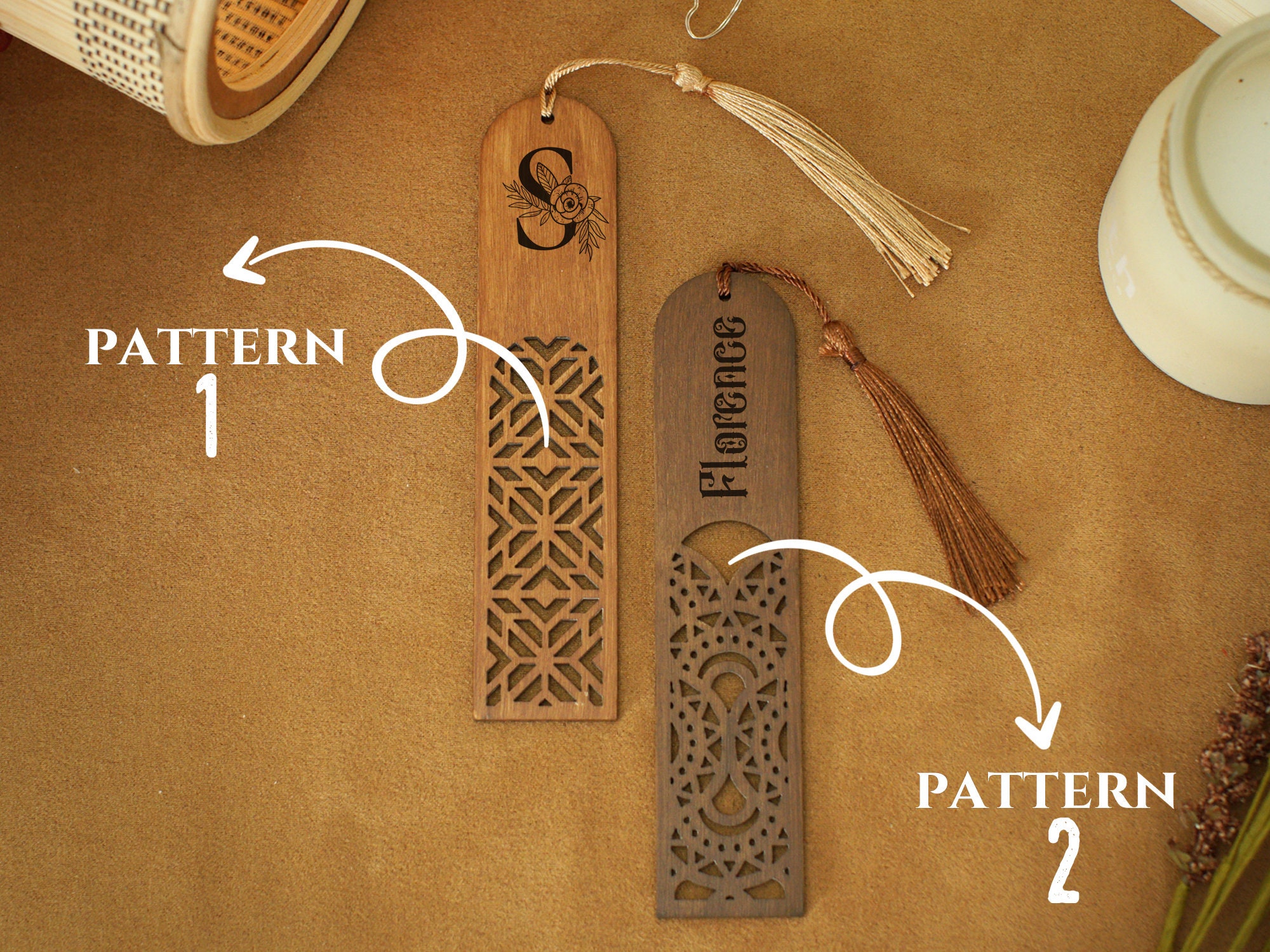 Engraved Wooden Bookmarks, Handmade Wood Bookmark With Tassel, Custom ...