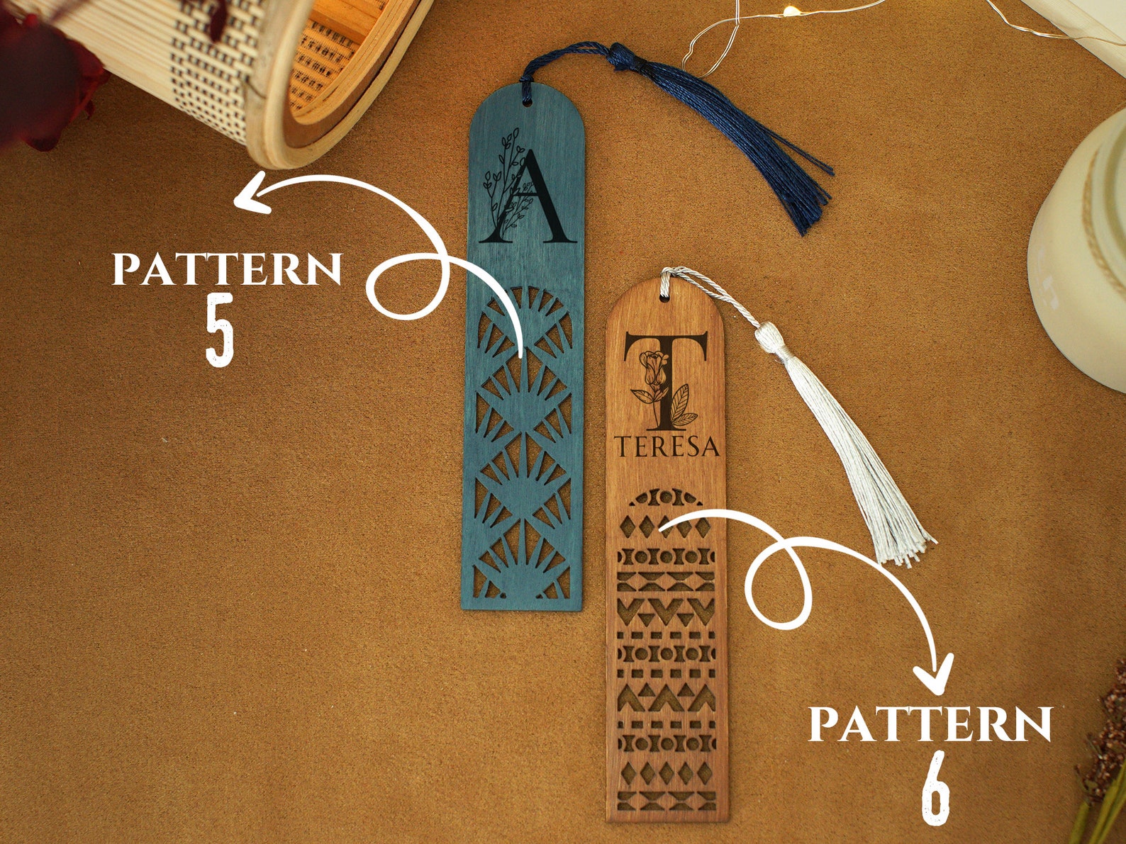 Engraved Wooden Bookmarks, Handmade Wood Bookmark With Tassel, Custom ...