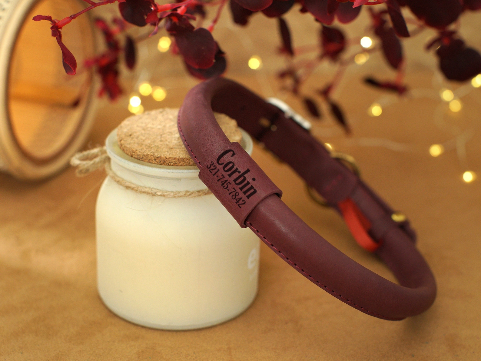 Personalized Dog Collar Leather Rolled Dog Collar With Etsy