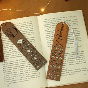 Engraved Wooden Bookmarks, Handmade Wood Bookmark with Tassel, Custom Bookmark for Women, Personalized Birthday Gifts for Her, Reader Gift zdjęcie 6