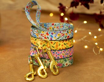 Flower Print Nylon Dog Leashes, Adjustable Leash for Small to Large Dogs, Durable Pet Lead with Unique Floral Patterns, Dog Walking Gear