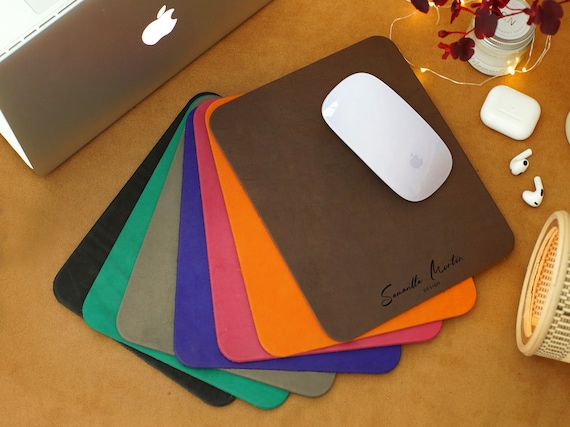 Leather Mousepad Monogrammed - Personalized Mouse Mat - Custom Engraved Mouse Pad - Leather Computer Desk Pad - Christmas Gifts for Men