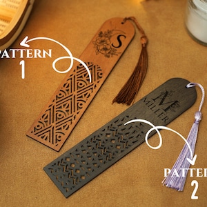 Custom Wood Bookmarks with Tassel, Personalized Wooden Bookmark, Unique Pattern Bookmark Engraved, Mothers Day Gift for Reader, Gift for Her image 7