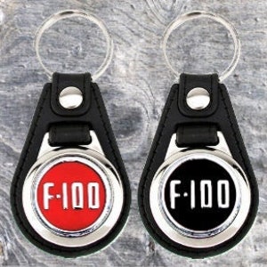 Keychain F100 Style Single Sided Round Classic F100 Look Truck Keyring Fob Gift