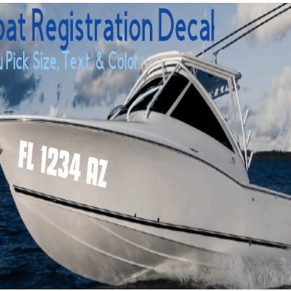 Custom Boat Decal Registration Number Etsy