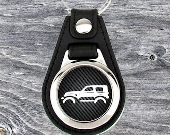 Personalized Wrangler Keychain Single Sided Round TJ JK JL 2 Door Style Keyring Fob Gift "Not O.E. Part"