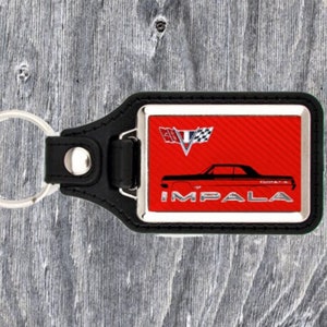 Personalized Impala Keychain Custom Single Sided Rectangle Classic Impala Style Keyring Fob Gift