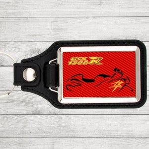 Personalized Hayabusa Keychain Custom Single Sided Rectangle GSXR Hayabusa Motorcylcle Style Keychain GSX Keyring Fob Gift