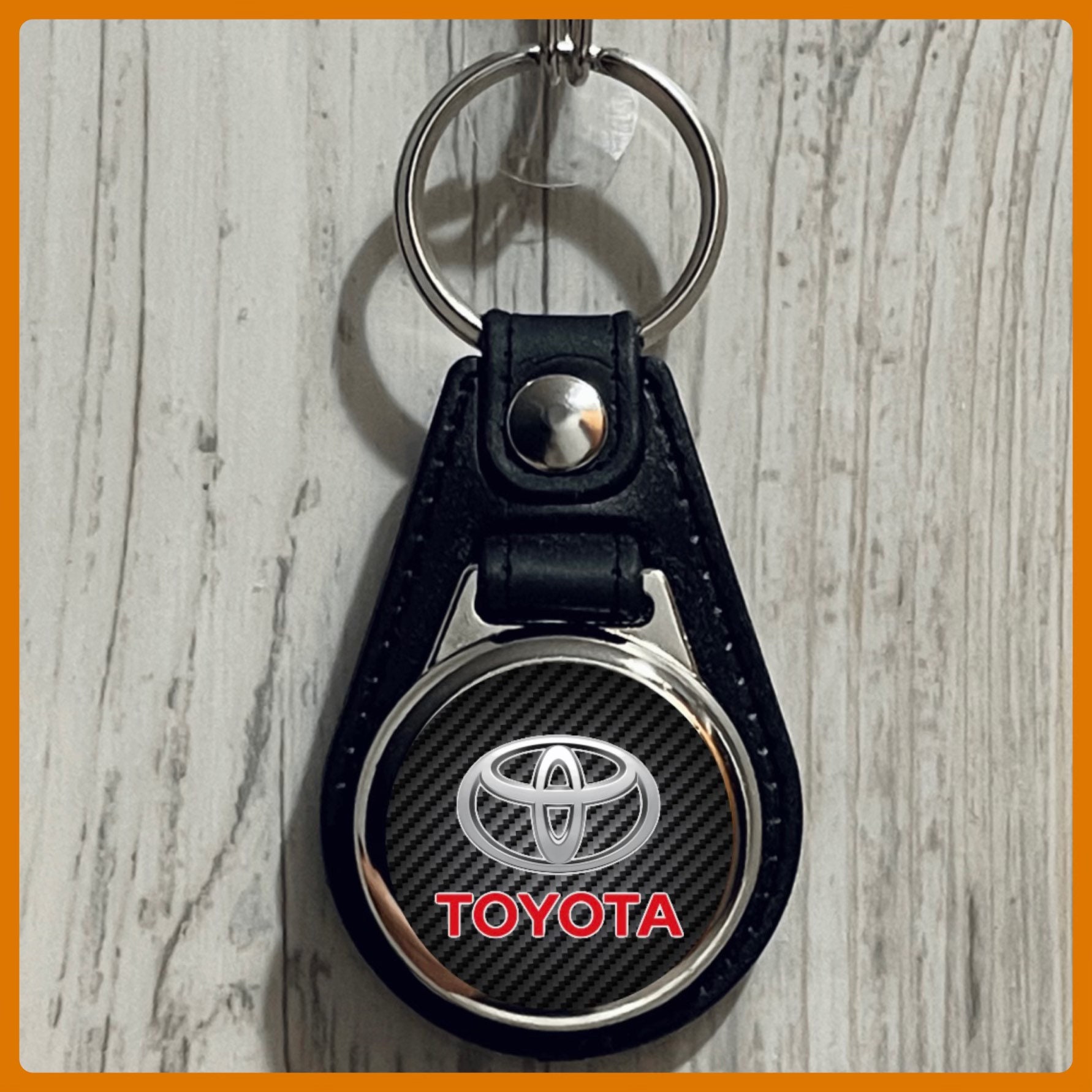 Single Sided Leather Keychain Toyota Etsy