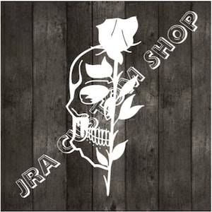 Vinyl Decal Skull & Rose Vinyl Decal Car Truck Van SUV Mug Sticker Gift
