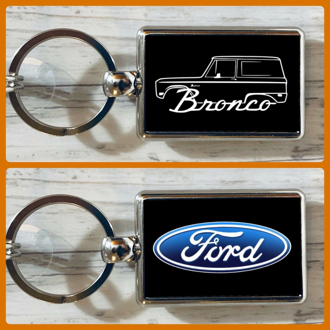 Classic Ford Bronco Double Sided Metal Keychain Offroad 4x4 Etsy