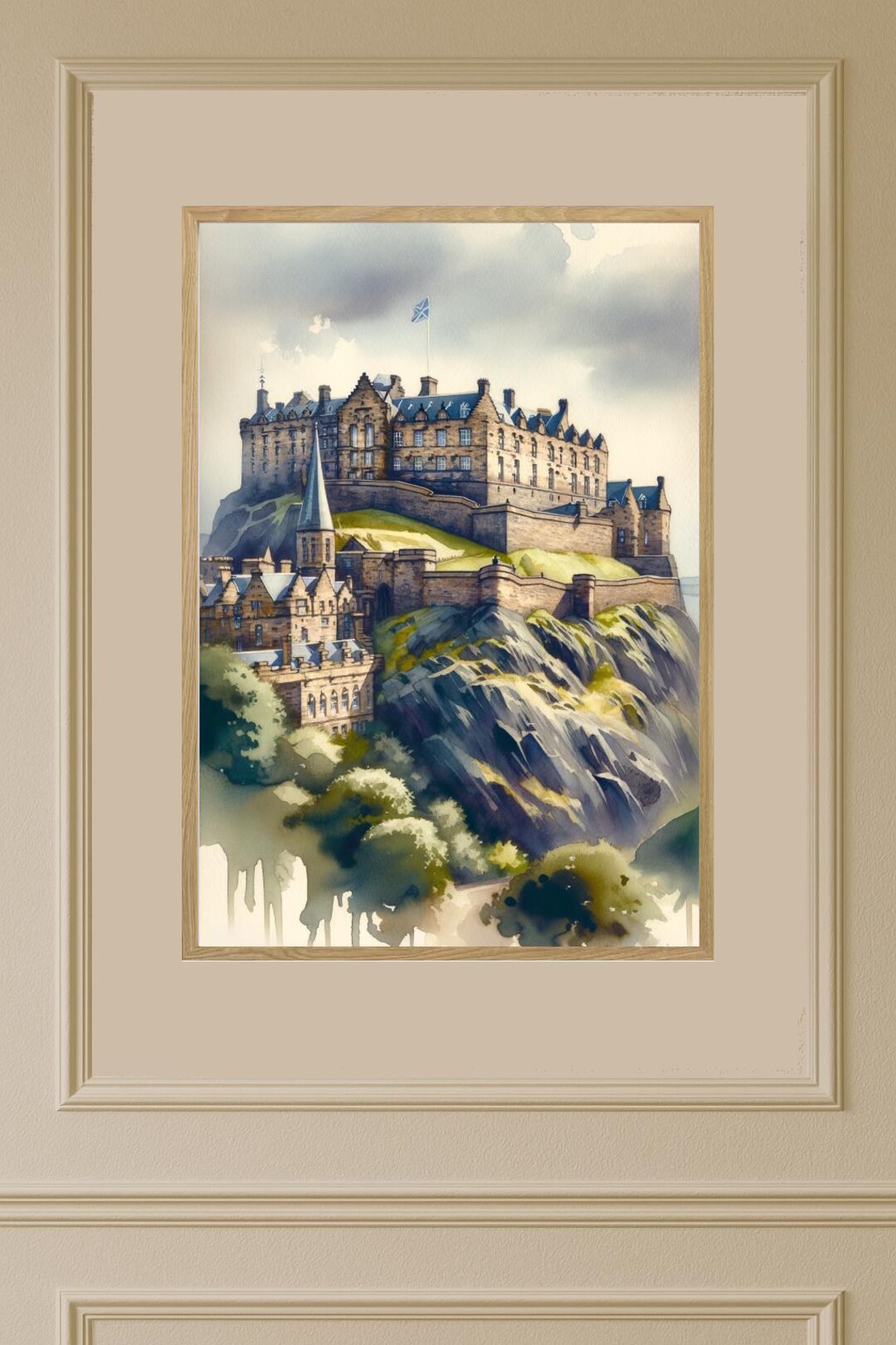 Watercolor Edinburgh Castle Poster Print - UK Scotland Travel Wall Art ...