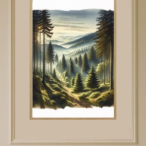 Watercolor Poster of Bavarian Forest National Park, Germany - Unique Travel Wall Art Wedding Gift, Perfect for Home Decor! #516
