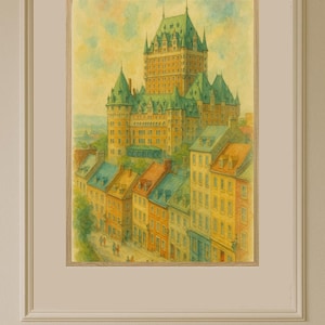 Watercolor Quebec City Poster Print | Travel Wall Art Gift | Unique Home Decor | Perfect Wedding or Housewarming Gift #631
