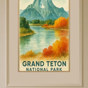 Grand Teton National Park Watercolor Poster Print - Travel Wall Art Home Decor Gift - Unique Wedding Birthday Gift Idea #20
