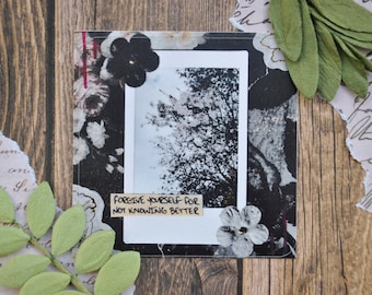Forgive Yourself For Not Knowing Better, 3&quot; Sticker, Square Sticker, Laptop Sticker, Matte Sticker, Collage, Forgiveness, Past, Moving On