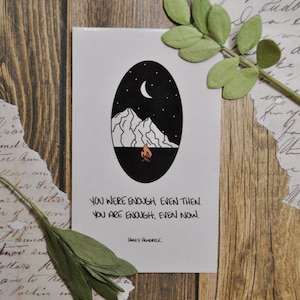 You Were Enough Even Then--, 4.5" Sticker, Rectangle Sticker, Glossy Sticker, Reminder, Digital Art, Childhood, Nostalgia, Hope