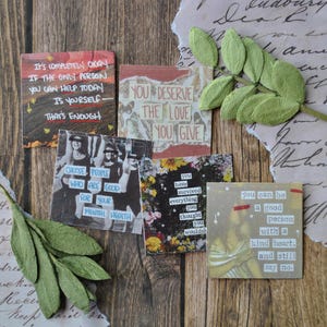 Mini adesivos de incentivo, pacote com 5, adesivo de 1 polegada, adesivos quadrados, adesivo para laptop, lembrete, cura, crescimento, presente esperançoso