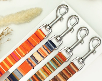 Striped Nylon Dog Leash with Metal Swivel Snap Hook, Custom 5 FT Dog Leashes, Personalized Simple Leash, Strong Pet Leash, Traffic Dog Leash
