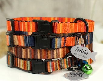 Custom Cat Collar, Safety Buckle Cat Collar with Name, Cat Collar Personalized, Breakaway Cat Collars, Engraved Pet Accessories for Kittens