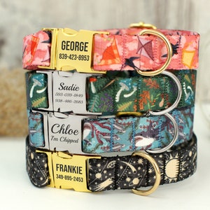Custom Dog Collar 4 Different Pattern Cute Dog Collar for Girl Boy Personalized Dog Collar Space Dog Collar Shark Engraved Pet Collar Etsy