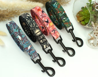 Pattern Dog Leash - 4 Different Designs, Custom Pet Leash for Small Medium Large Dogs, Puppy Leash, Adventure Dog, Black Carabiner Dog Leash