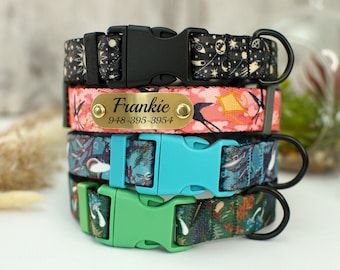 Collier pour chien spatial personnalisé, collier pour chien à motifs mignons, collier pour chien souple réglable avec boucle, collier pour chien gravé fille, collier pour chien mâle