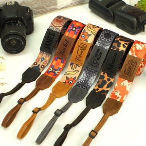 Custom Camera Strap with Engraved Leather Part, Personalized Straps for DSLR SLR Camera, Camera Strap for Women, Photographers Gifts