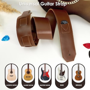 Sangle de guitare en cuir personnalisée, Sangle personnalisée pour guitare basse, Sangles de guitare électrique jaunes, Sangles de guitare gravées acoustiques, Cadeaux de Noël