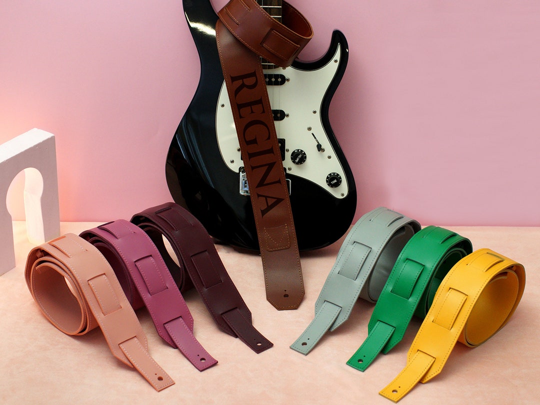 Personalized Guitar Strap, Guitar Player Gift, Leather Guitar Strap