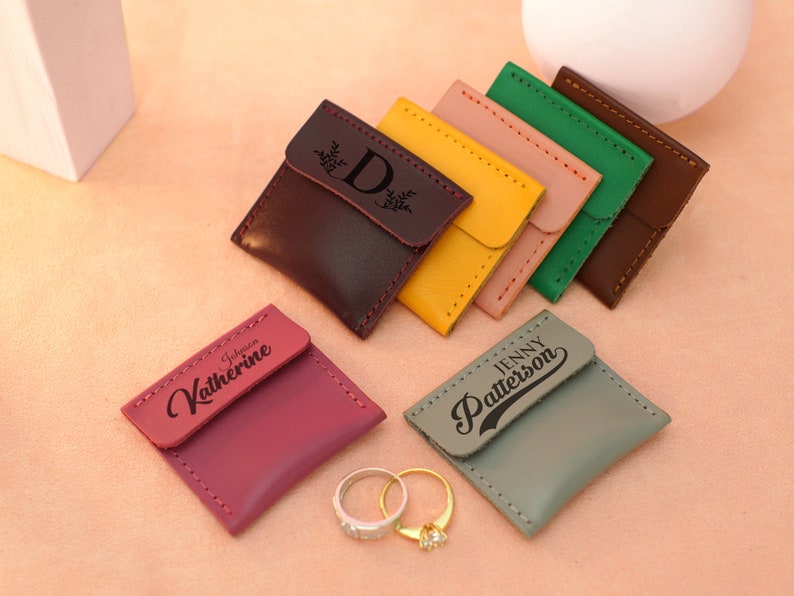 Hide & Drink Leather Wedding Ring Case - Handmade Full Grain Leather Pouch (Single Malt Mahogany)